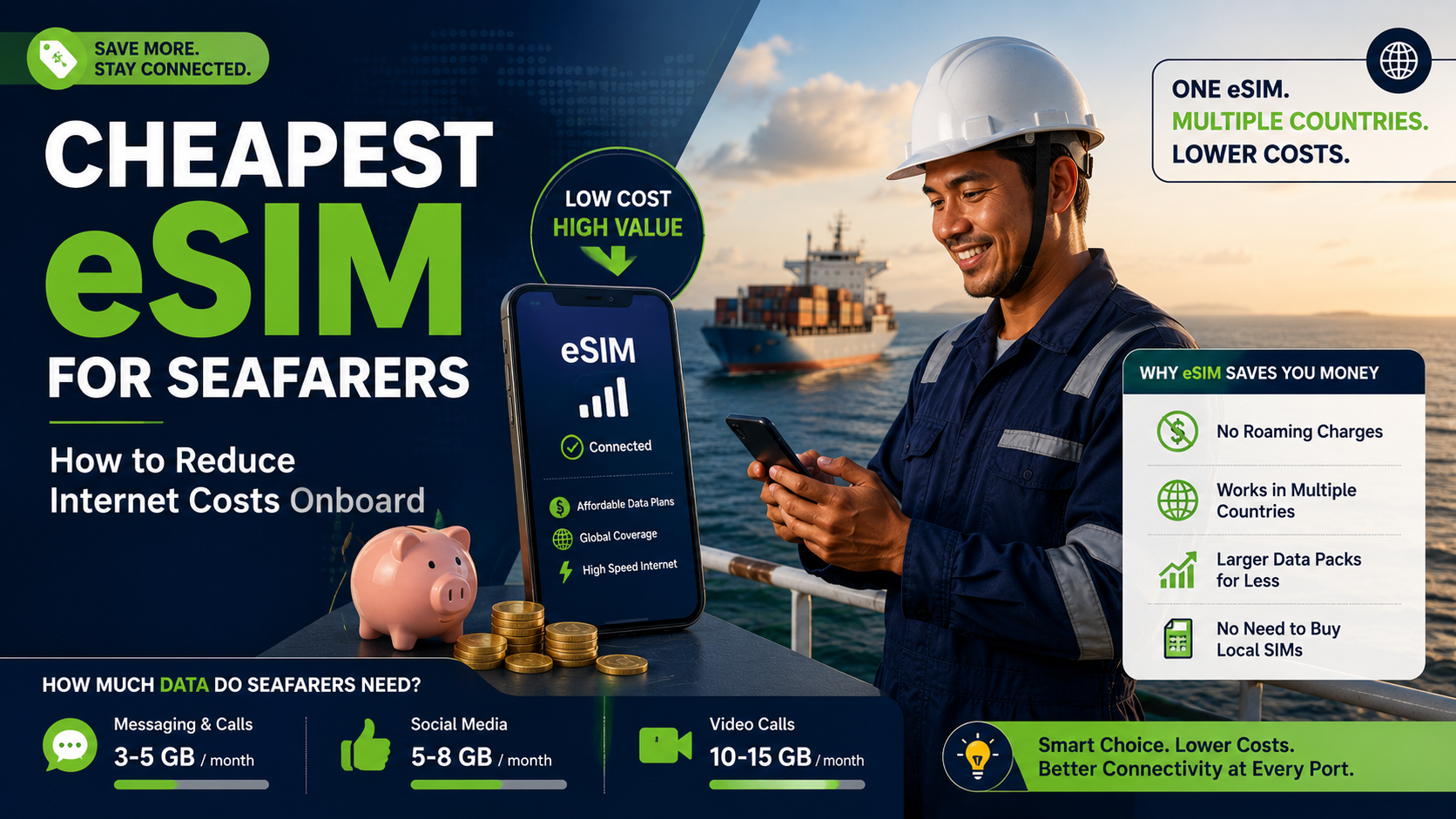 Cheapest eSIM for Seafarers How to Reduce Internet Costs Onboard