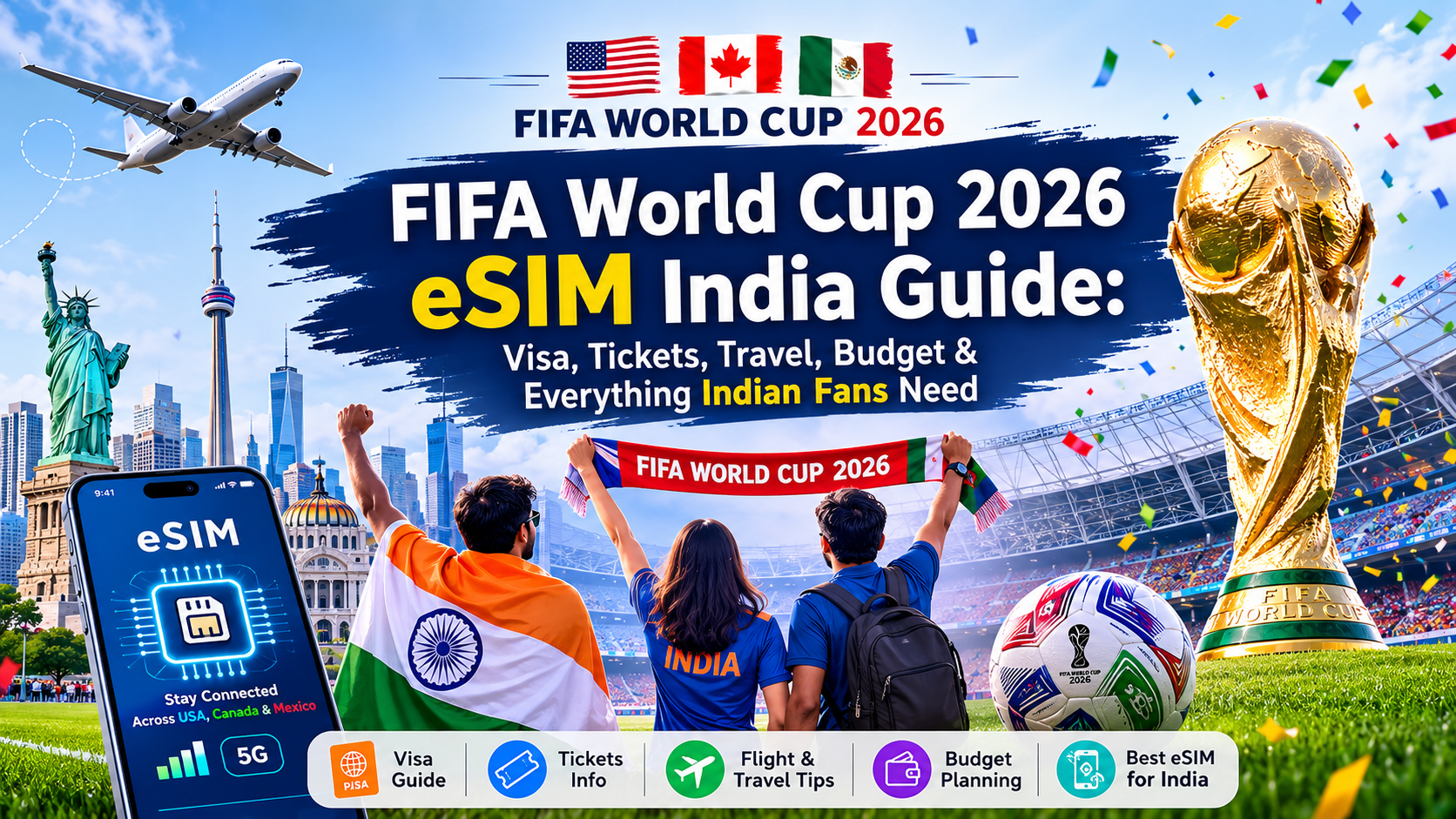 FIFA World Cup 2026 eSIM India Guide: Visa, Tickets, Travel, Budget & Everything Indian Fans Need